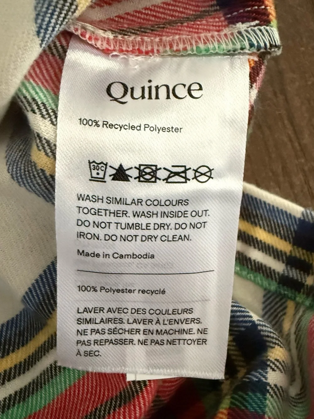 Quince Kids Holiday Flannel Nightgown Sweet Treats White Tartan Size 8